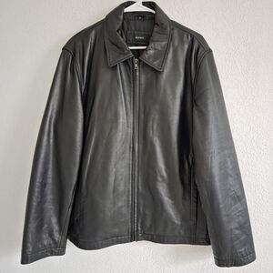Alfani Genuine Leather Bomber Jacket